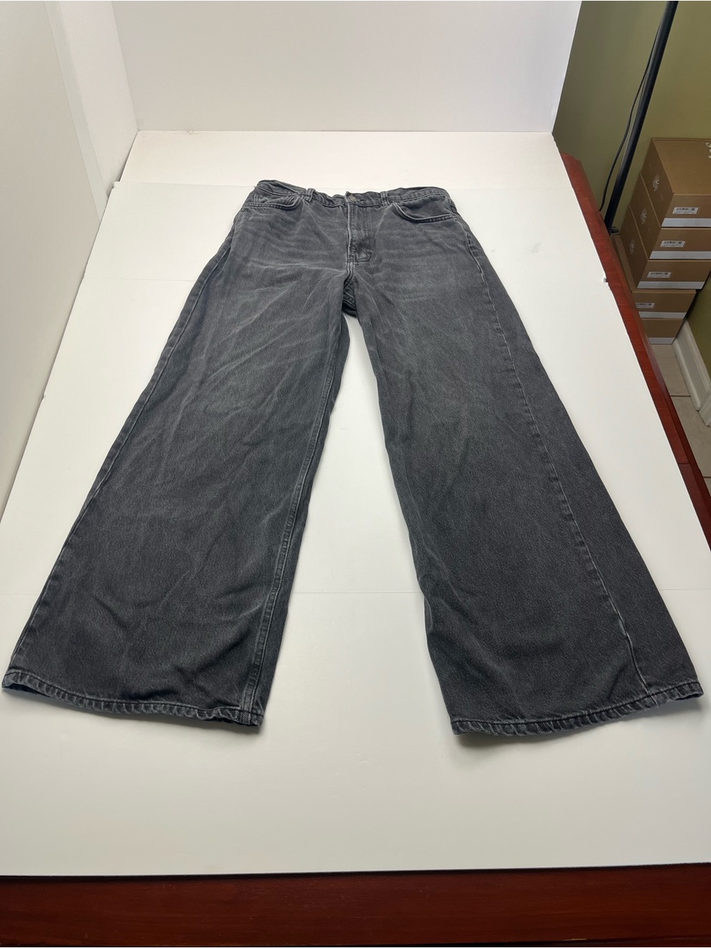Reformation Jeans Cary High Rise Slouchy Wide Leg Jean Womens 29 Faded Black